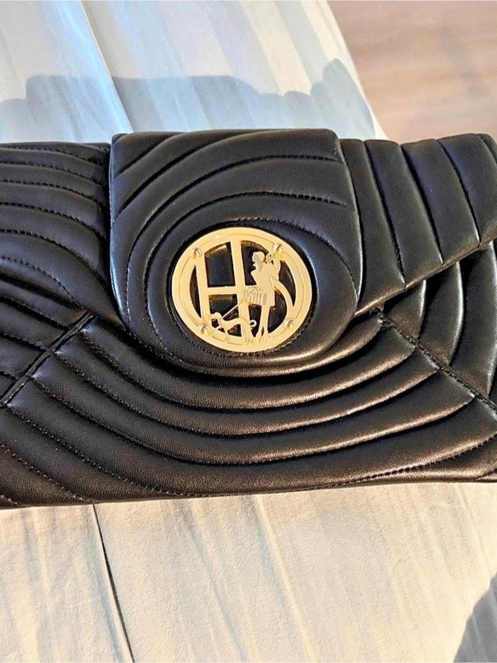 Henri Bendel Quilted Clutch in Black